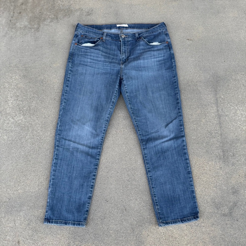 Levi's Boyfriend Jeans Women 32 Blue Denim Medium Wash Stretch Mid Rise Classic